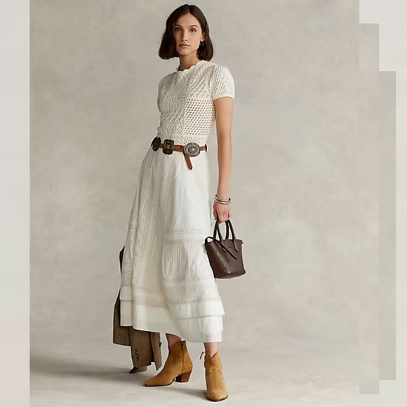 Polo Ralph Lauren Pointelle Cotton Knit Short Sleeve Top Size XXL Ivory - Picture 3 of 13